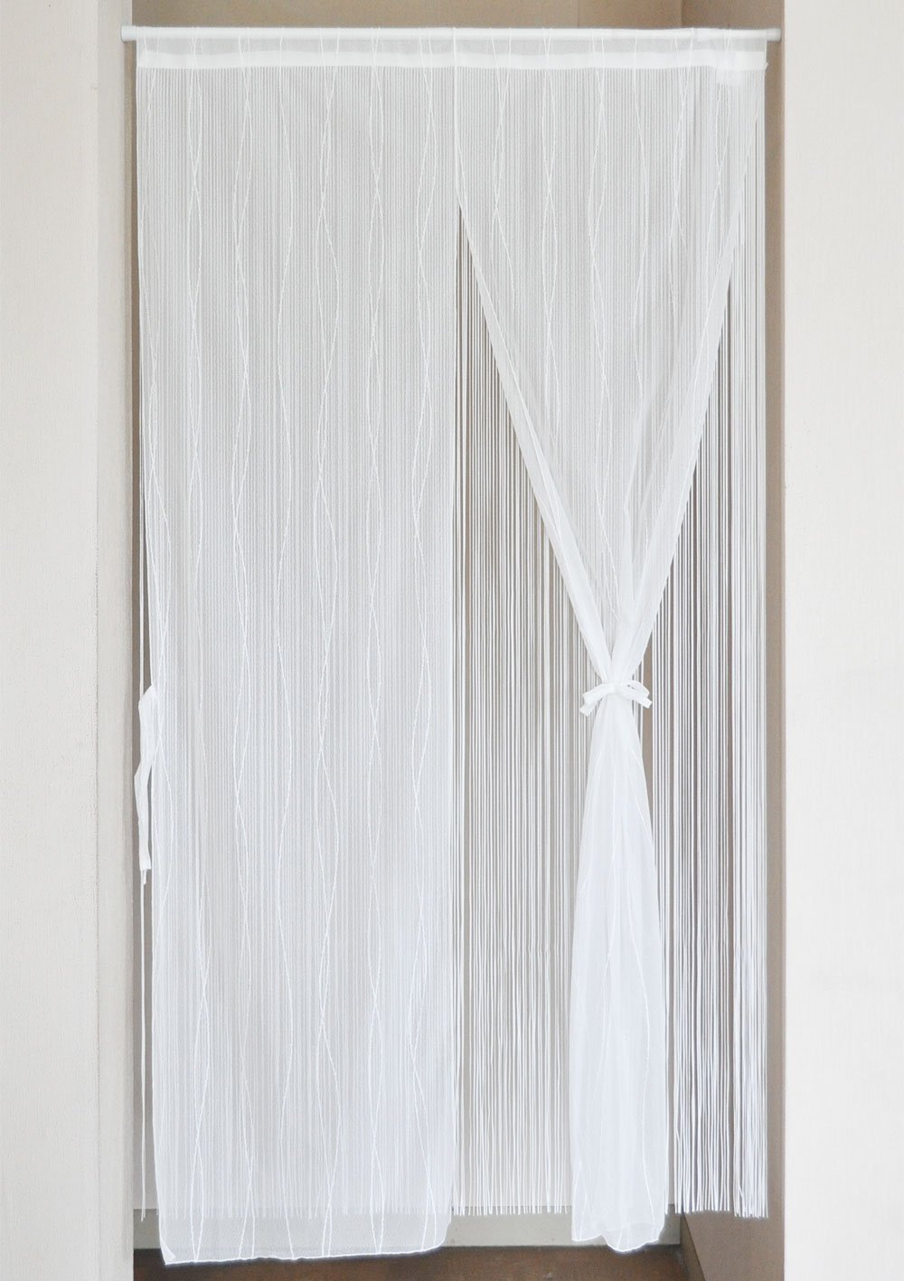 6枚 ホワイトセット シンプルS 白 ミラー レース カーテン コットン のれん 6枚 ホワイトセット シンプルS 白 ミラー レース カーテン